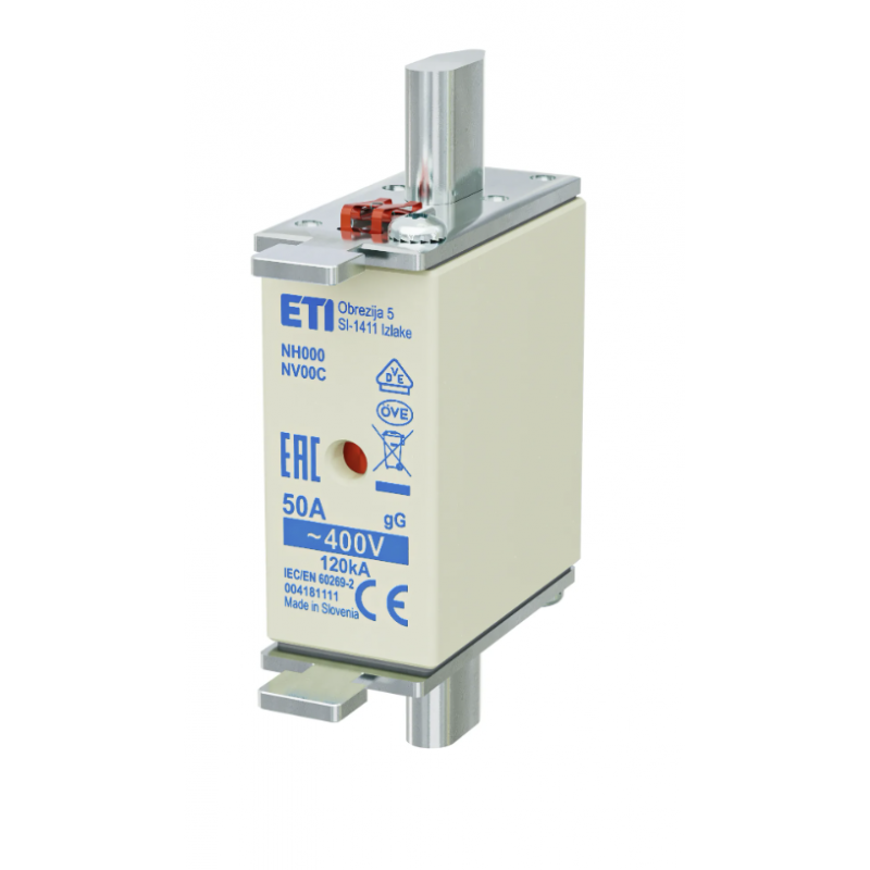 4181111 - Предохранитель ножевой KOMBI, 50 A, NH-000, gG, 400 В AC, ETI