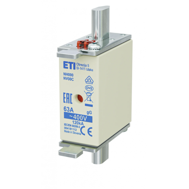 4181112 - Предохранитель ножевой KOMBI, 63 A, NH-000, gG, 400 В AC, ETI