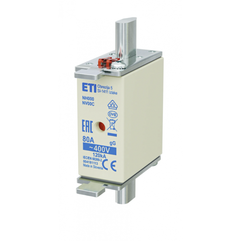 4181113 - Предохранитель ножевой KOMBI, 80 A, NH-000, gG, 400 В AC, ETI