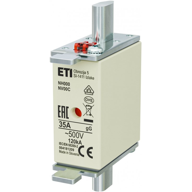 4181209 - Предохранитель ножевой KOMBI, 35 A, NH-000, gG, 500 В AC, ETI