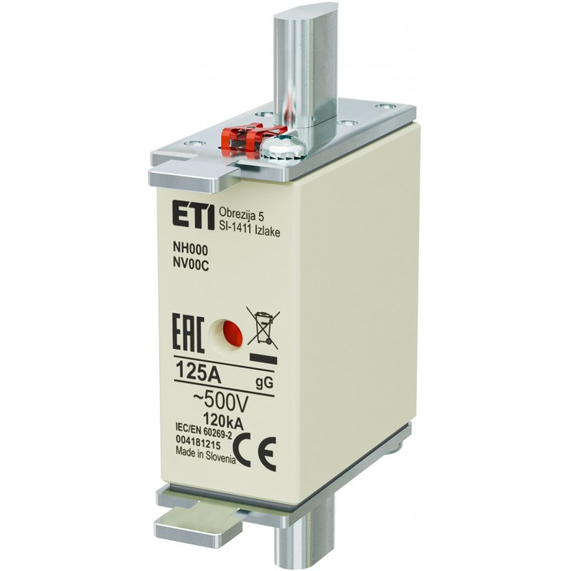 4181215 - Предохранитель ножевой KOMBI, 125 A, NH-000, gG, 500 В AC, ETI