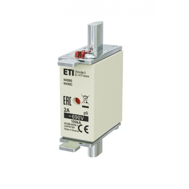 4181301 - Предохранитель ножевой KOMBI, 2 A, NH-000, gG, 690 В AC, ETI