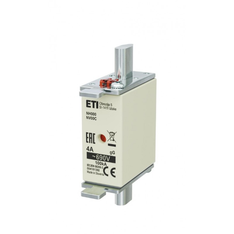 4181302 - Предохранитель ножевой KOMBI, 4 A, NH-000, gG, 690 В AC, ETI