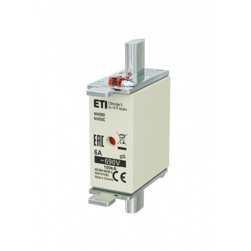 4181303 - Предохранитель ножевой KOMBI, 6 A, NH-000, gG, 690 В AC, ETI