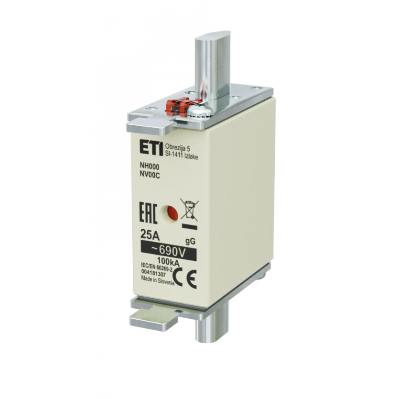 4181307 - Предохранитель ножевой KOMBI, 25 A, NH-000, gG, 690 В AC, ETI