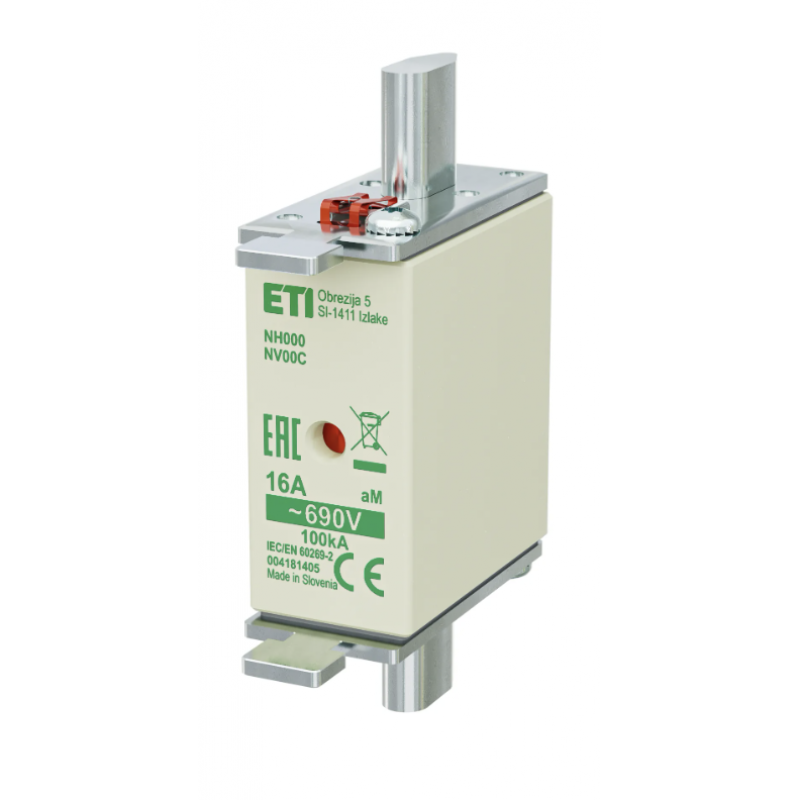 4181405 - Предохранитель ножевой KOMBI, 16 A, NH-000, aM, 690 В AC, ETI