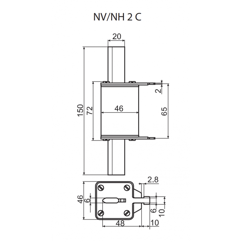 4185217 - Предохранитель ножевой KOMBI, 200 A, NH-2C, gG, 500 В AC, ETI