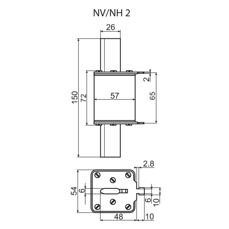 4185220 - Предохранитель ножевой KOMBI, 280 A, NH-2, gG, 500 В AC, ETI