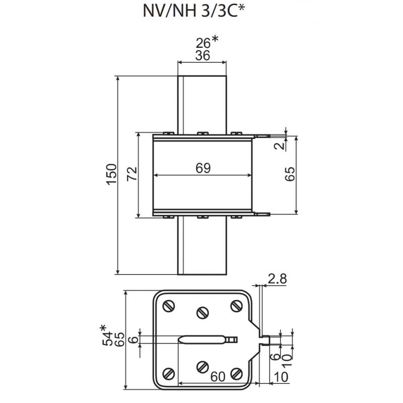 4115125 - Предохранитель ножевой с ударником 500 A, NH-3_K, gG, 690 В AC, ETI