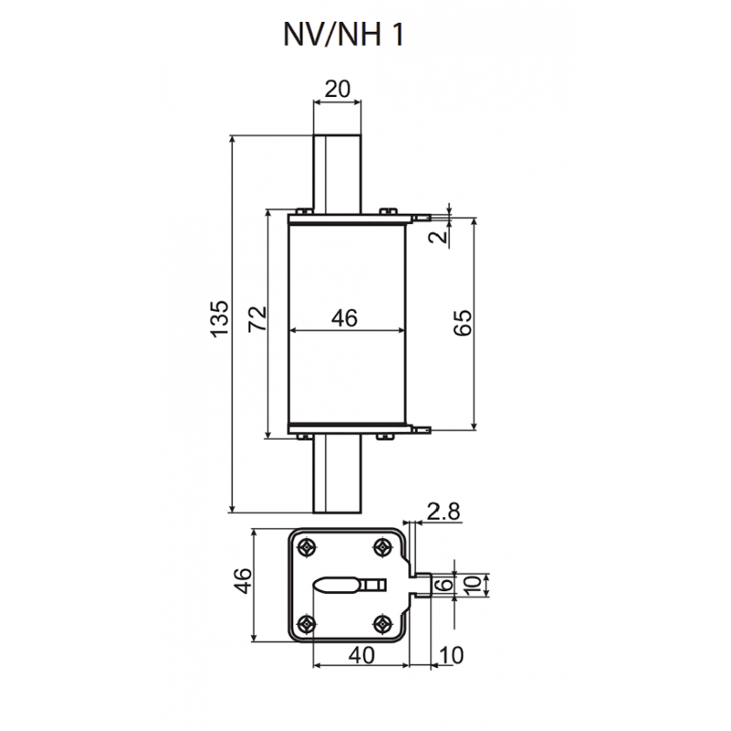 4184219 - Предохранитель ножевой KOMBI, 250 A, NH-1, gG, 500 В AC, ETI