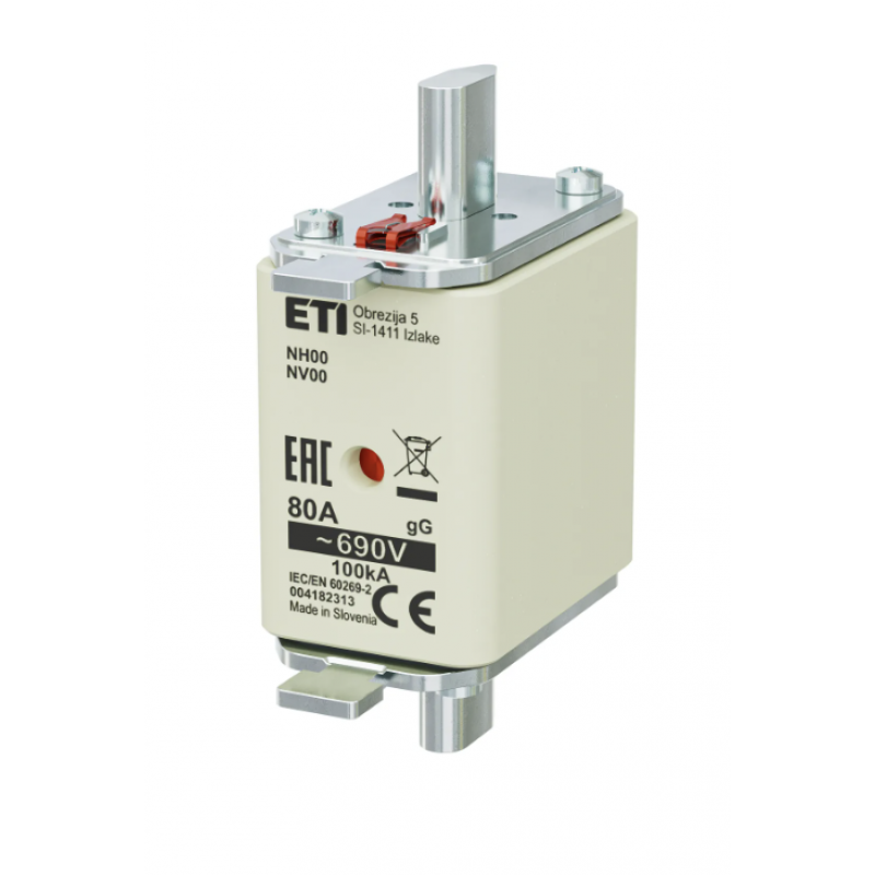 4182313 - Предохранитель ножевой KOMBI, 80 A, NH-00, gG, 690 В AC, ETI