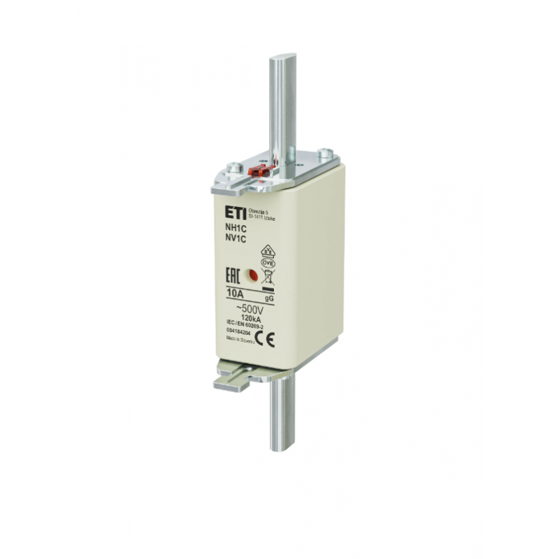 4184204 - Предохранитель ножевой KOMBI, 10 A, NH-1C, gG, 500 В AC, ETI