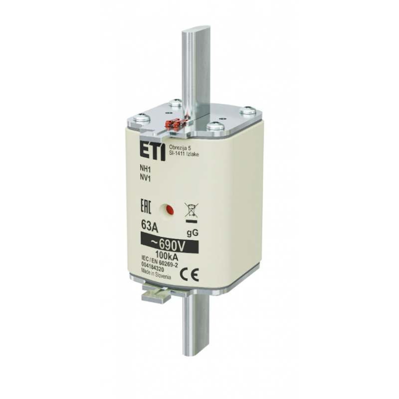 4184320 - Предохранитель ножевой KOMBI, 63 A, NH-1, gG, 690 В AC, ETI