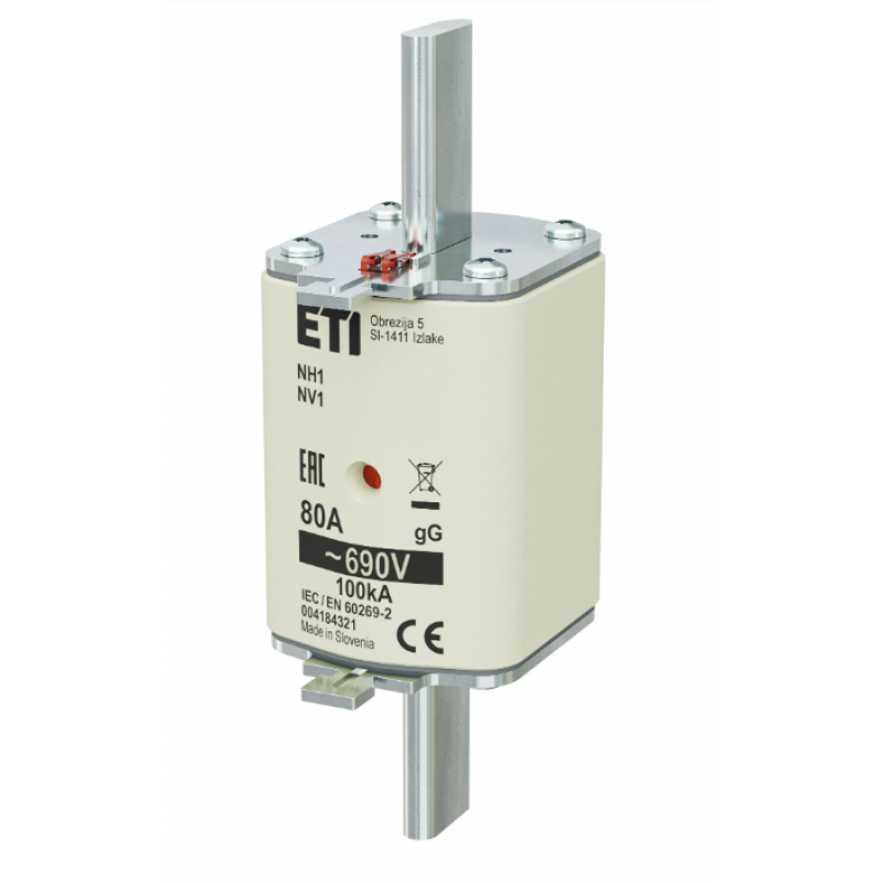4184321 - Предохранитель ножевой KOMBI, 80 A, NH-1, gG, 690 В AC, ETI