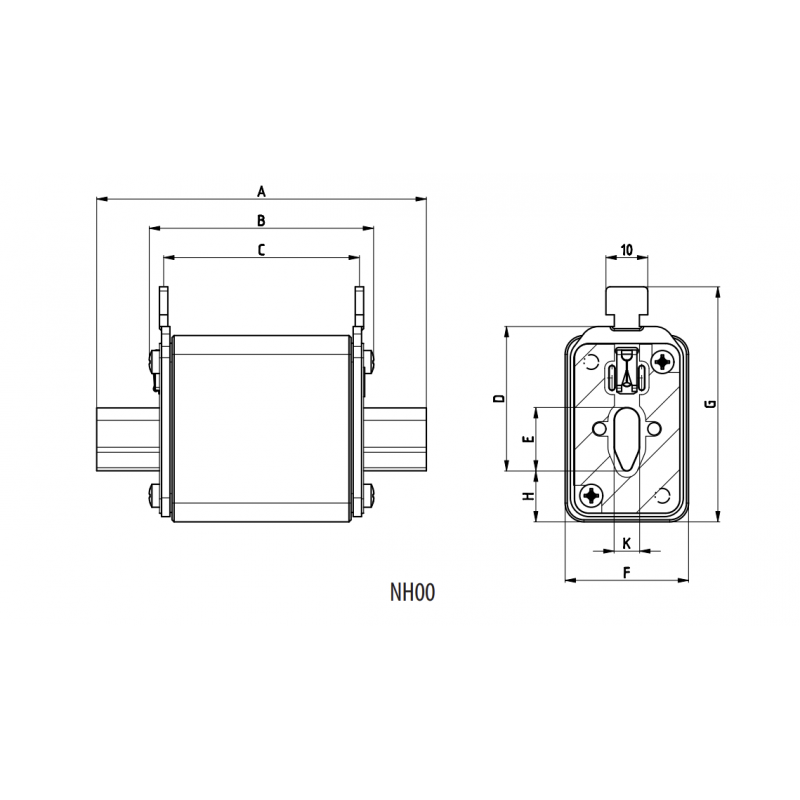 4184521 - Предохранитель ножевой KOMBI, 63 A, NH-00, gG, 800 В AC, ETI