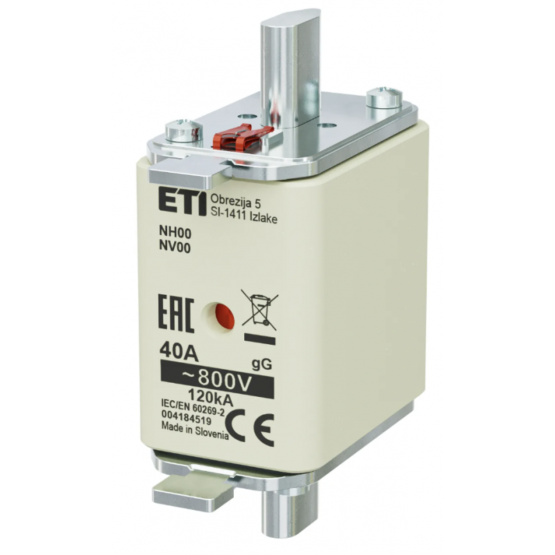 4184519 - Предохранитель ножевой KOMBI, 40 A, NH-00, gG, 800 В AC, ETI