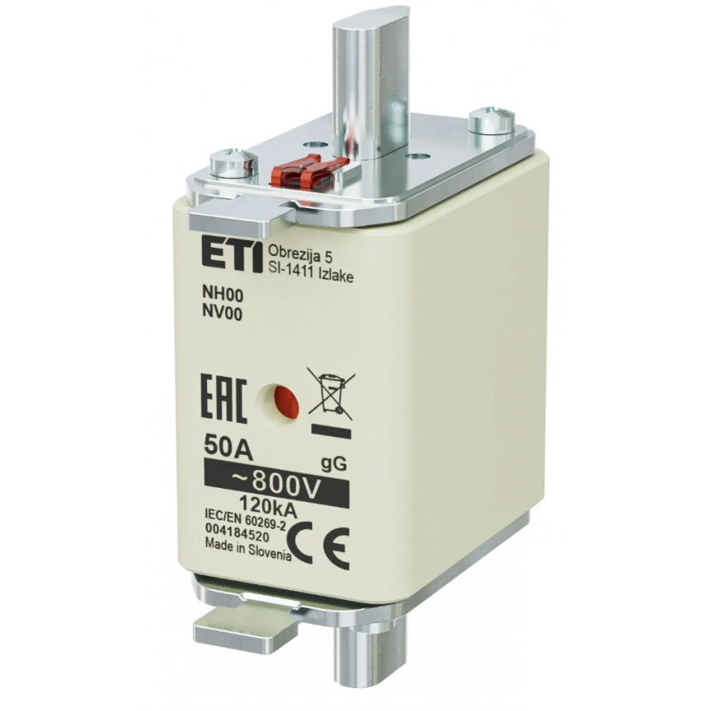 4184520 - Предохранитель ножевой KOMBI, 50 A, NH-00, gG, 800 В AC, ETI