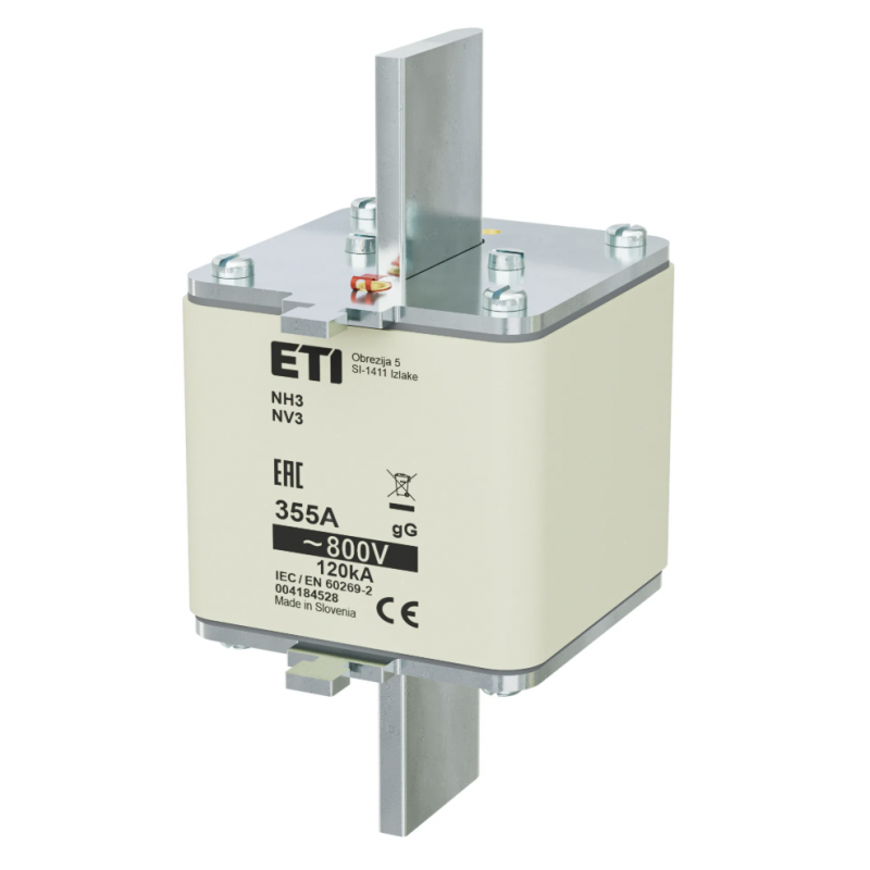 4184528 - Предохранитель ножевой, 355 A, NH-3, gG, 800 В AC, ETI