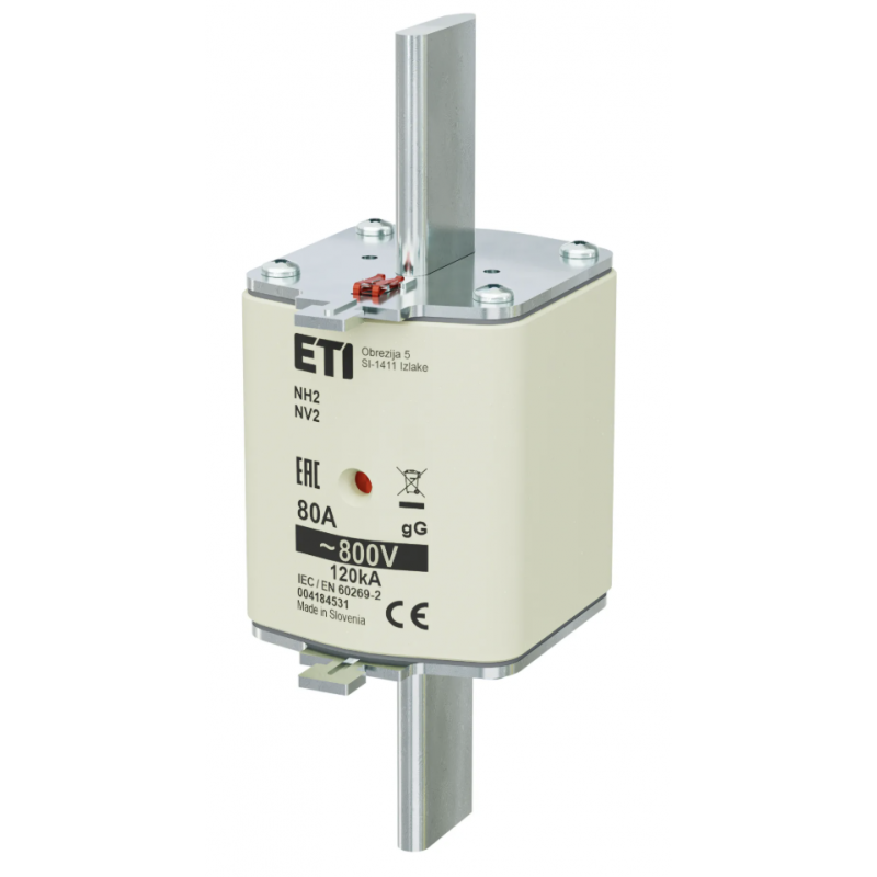 4184531 - Предохранитель ножевой KOMBI, 80 A, NH-2, gG, 800 В AC, ETI