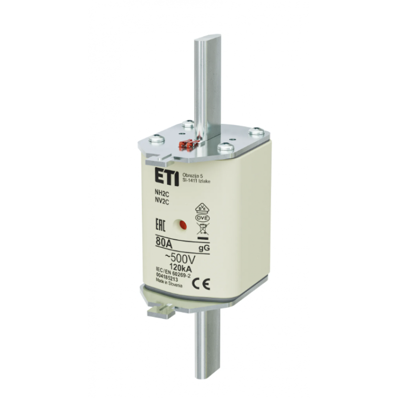 4185213 - Предохранитель ножевой KOMBI, 80 A, NH-2C, gG, 500 В AC, ETI