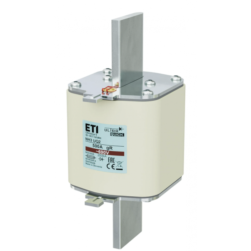 4725226 - Предохранитель ножевой M UQ2, 500 A, NH-3, gR, 690 В AC, 200 кА, ETI
