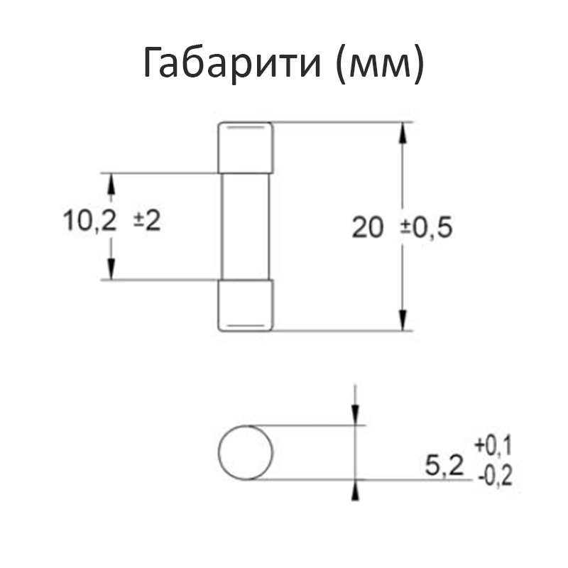 101601 - Предохранитель стеклянный 1.6 A, 5х20 мм, F, 250 В AC, ITALWEBER