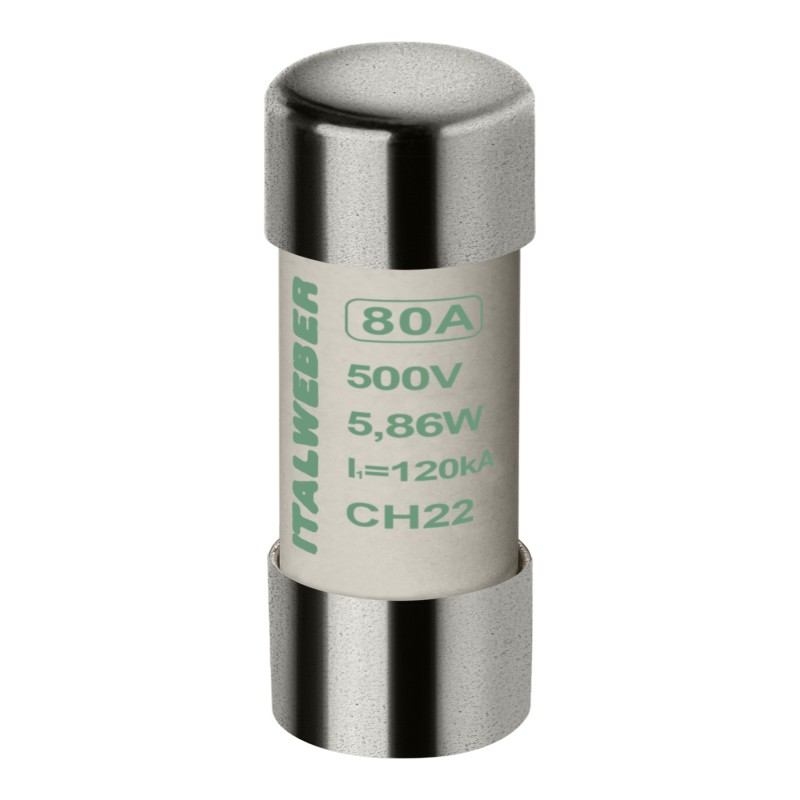 1442080 - Предохранитель CH22, 80 A, 22×58 мм, аМ, 500 В AC, ITALWEBER