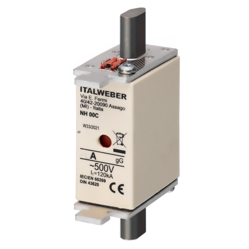 1500616 - Предохранитель ножевой NH E, 16 A, NH-000, gG, 500 В АС, ITALWEBER