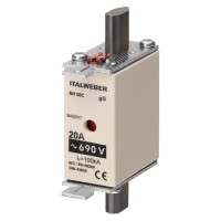 1600520 - Предохранитель ножевой NH, 20 A, NH-000, gG, 690 В АС, ITALWEBER