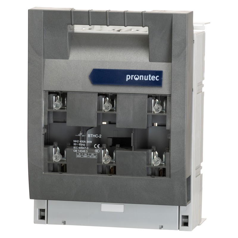 432.24.60.23 - Горизонтальный блок рубильник под шину 60 мм BTHC, 3P Ie-400 A, NH-2, М10, Pronutec