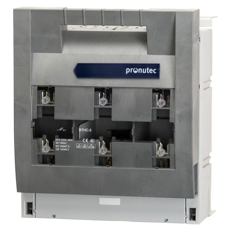 432.25.60.34 - Горизонтальный блок рубильник под шину 60 мм BTHC, 3P Ie-630 A, NH-3, М10, Pronutec