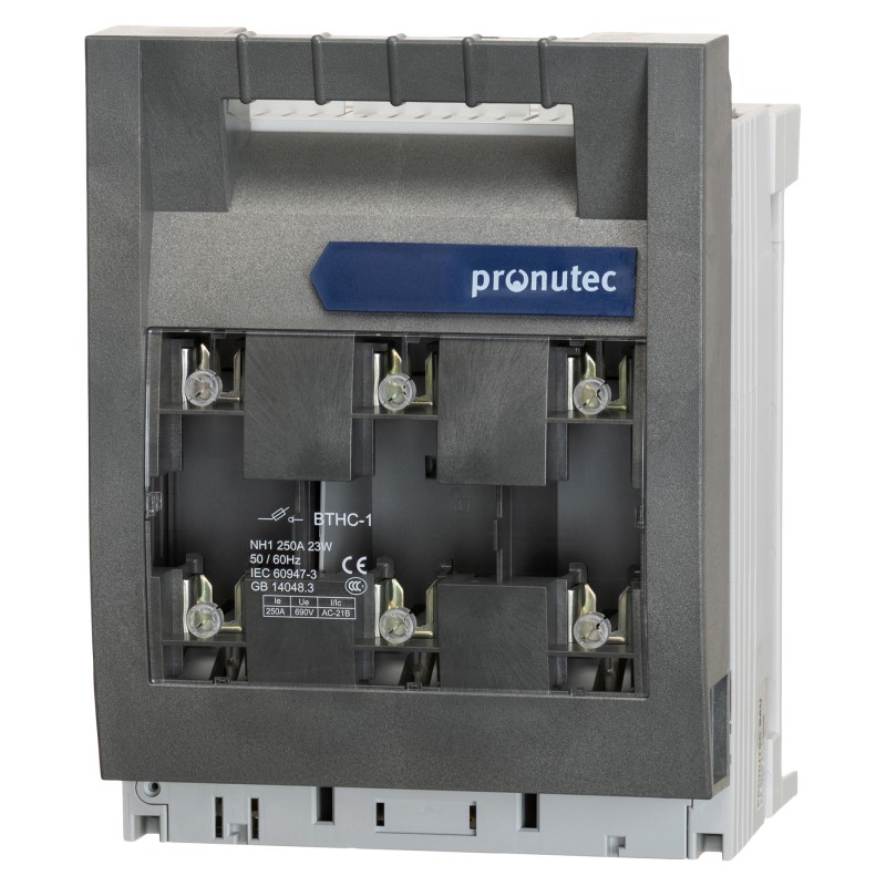 432.23.60.13 - Горизонтальный блок рубильник под шину 60 мм BTHC, 3P Ie-250 A, NH-1, М10, Pronutec