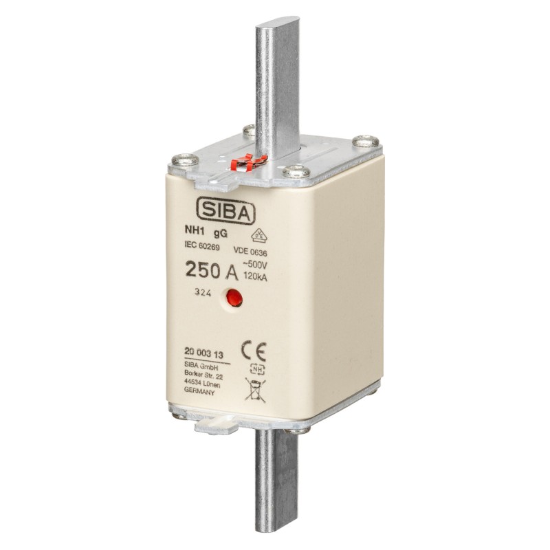 S20 003 13.250 - Предохранитель ножевой SIBA, 250 A, NH-1, gG, 500 В АС/440 В DC, Pronutec