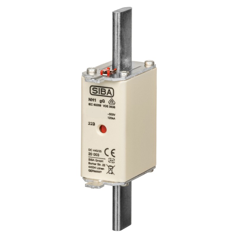 S20 003 13.63 - Предохранитель ножевой SIBA, 63 A, NH-1, gG, 500 В АС/440 В DC, Pronutec