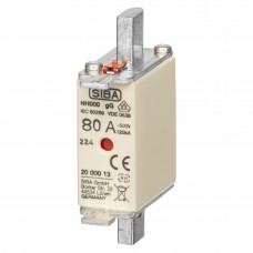 S20 000 13.80 - Предохранитель ножевой SIBA, 80 A, NH-000, gG, 500 В АС/440 В DC, Pronutec