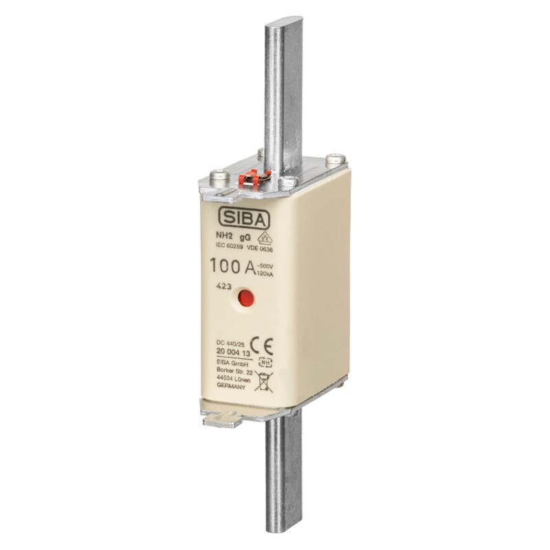 S20 004 13.100 - Предохранитель ножевой SIBA, 100 A, NH-2, gG, 500 В АС/440 В DC, Pronutec
