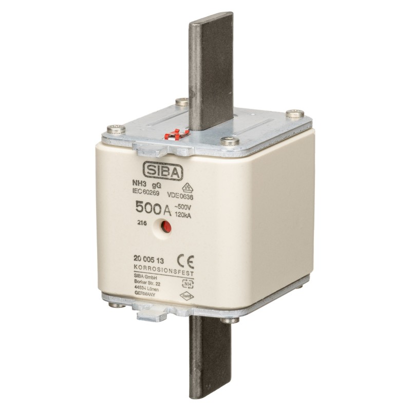 S20 005 13.500 - Предохранитель ножевой SIBA, 500 A, NH-3, gG, 500 В АС/440 В DC, Pronutec