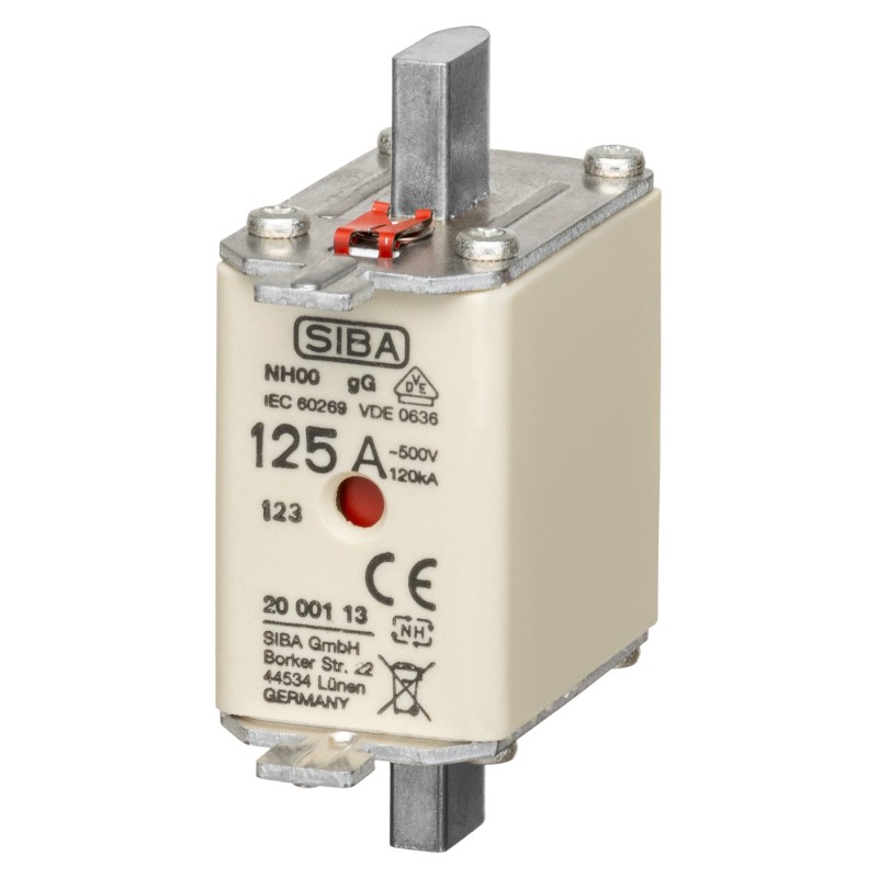 S20 001 13.125 - Предохранитель ножевой SIBA, 125 A, NH-00, gG, 500 В АС/440 В DC, Pronutec