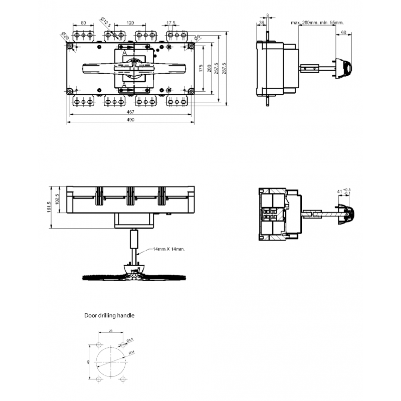 S6-16003NS0 - Выключатель нагрузки S6, 4P Ith-1600 A, Ue-415 В AC, Telergon