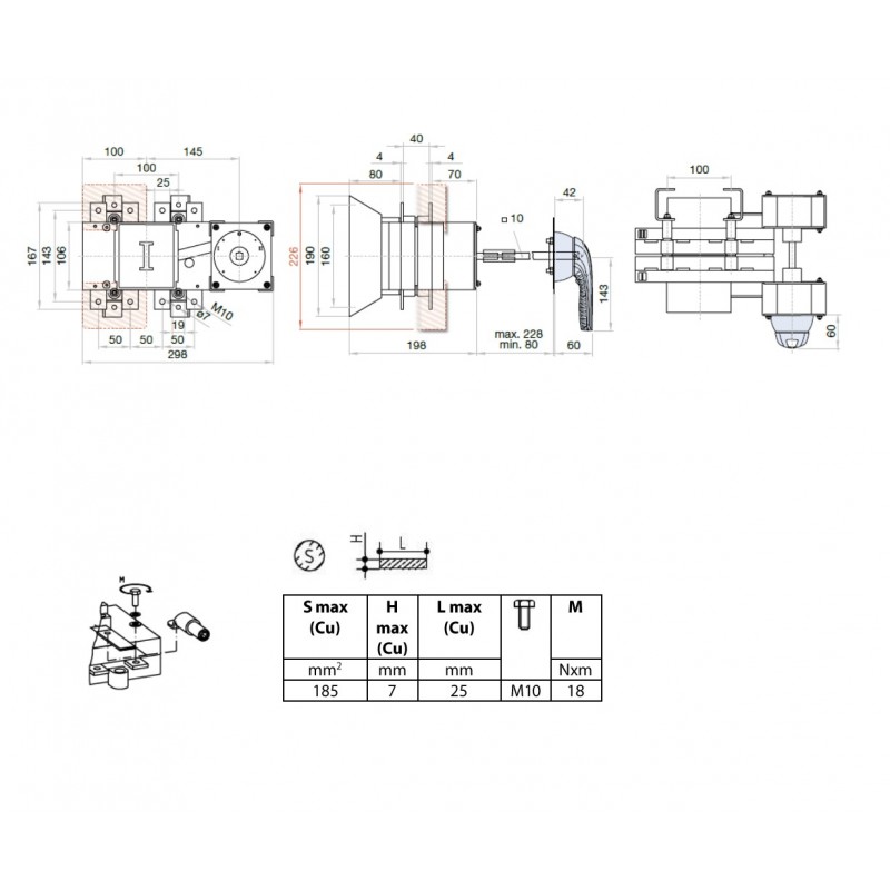 S5F02503PR0 - Переключатель нагрузки S5F/1, 3P Ith-250 A, Telergon