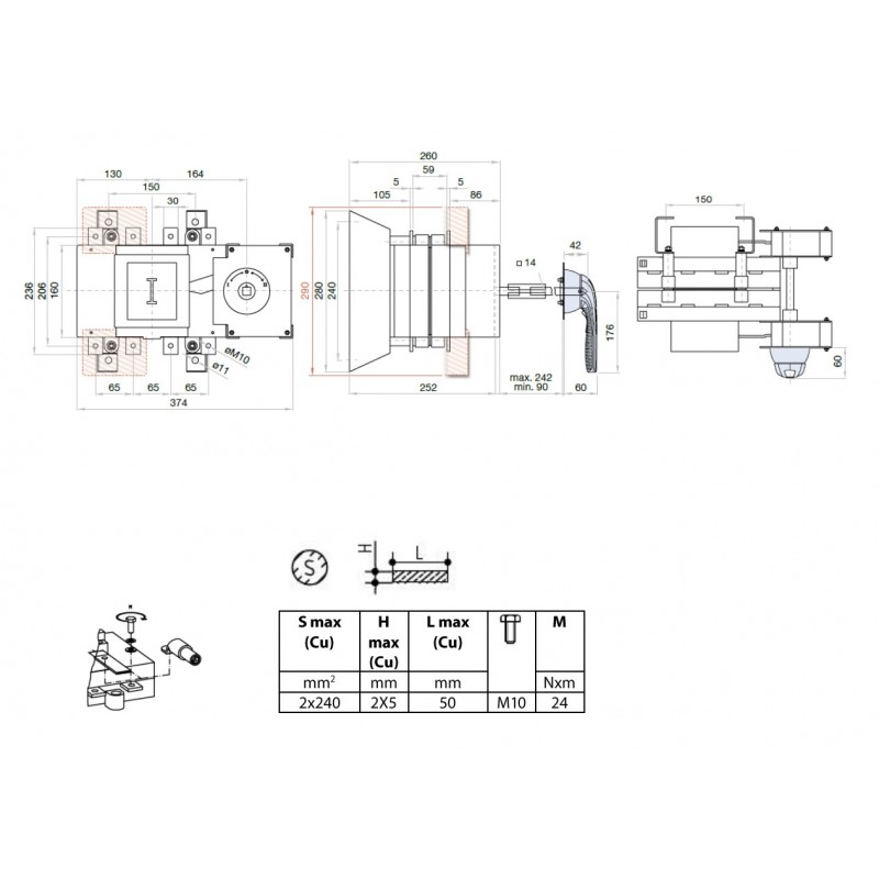 S5F06303PR0 - Переключатель нагрузки S5F/2, 3P Ith-630 A, Telergon