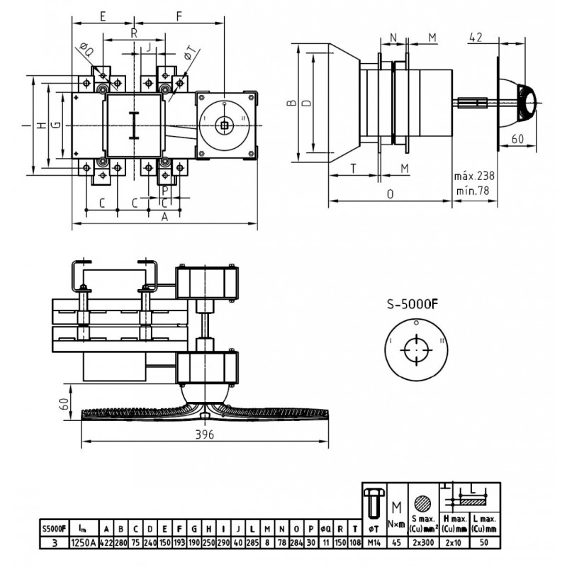 S5F12503RS0 - Переключатель нагрузки S5F/3, 3P Ith-1250 A, Telergon
