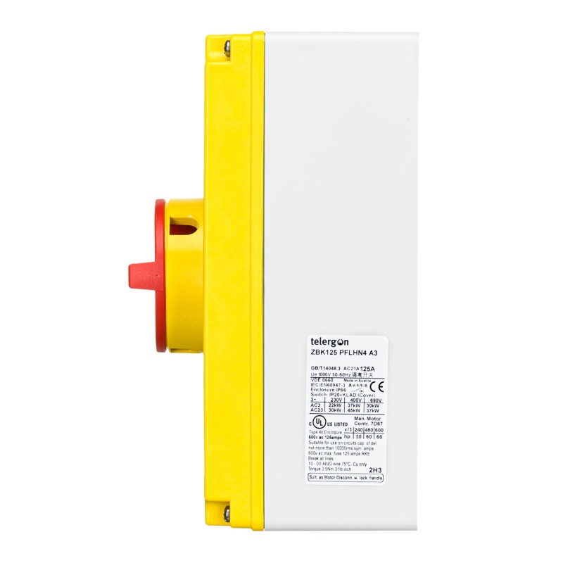 ZBK63PFLHN4A3 - Выключатель в корпусе, 3P Ith-63 A, IP65, Telergon