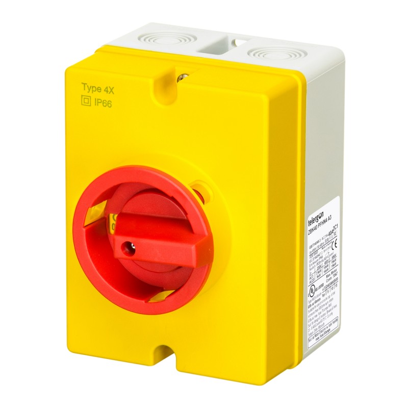 ZBK20 PFHN4 A3 - Выключатель в корпусе, 3P Ith-20 A, IP65, Telergon