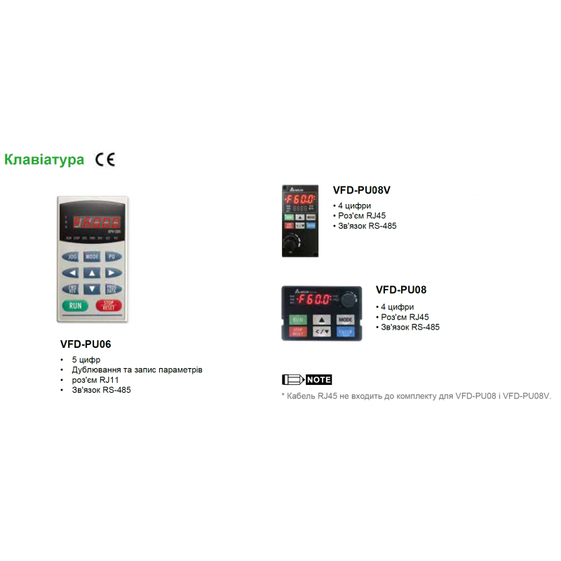 (VFD022EL21W-1) Преобразователь частоты Delta electronics VFD-EL-W, P=2.2 кВт, Uвх=1Фх220В/Uвых=3Фх220В