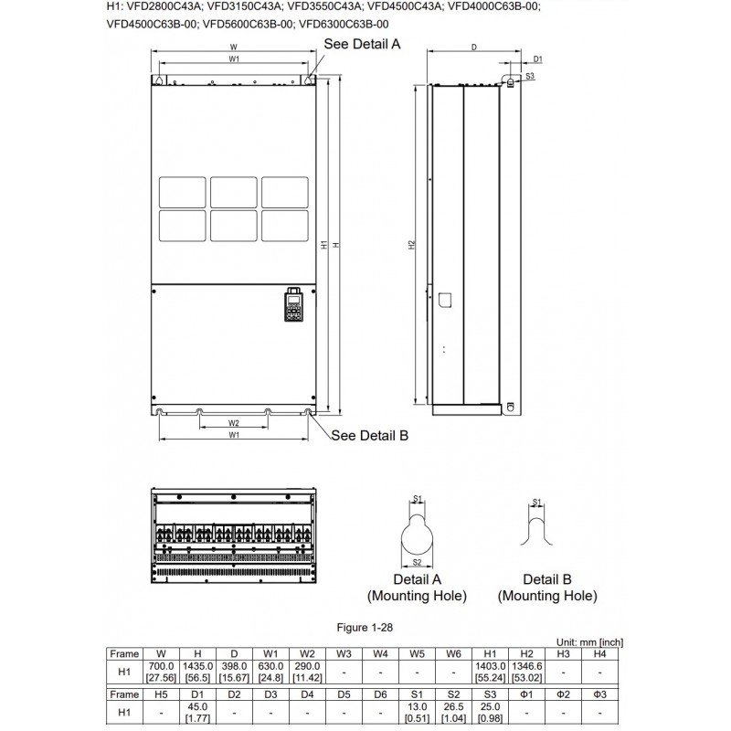 (VFD3150C43A) Преобразователь частоты Delta electronics VFD-С2000, P=315 кВт, Uвх=3Фх380В/Uвых=3Фх380В