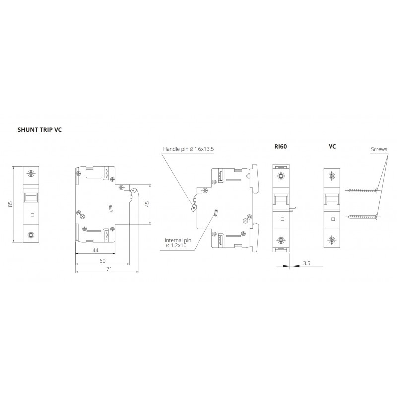 Независимый расцепитель VC, 230В AC для RI60. Iskra (786100300000)