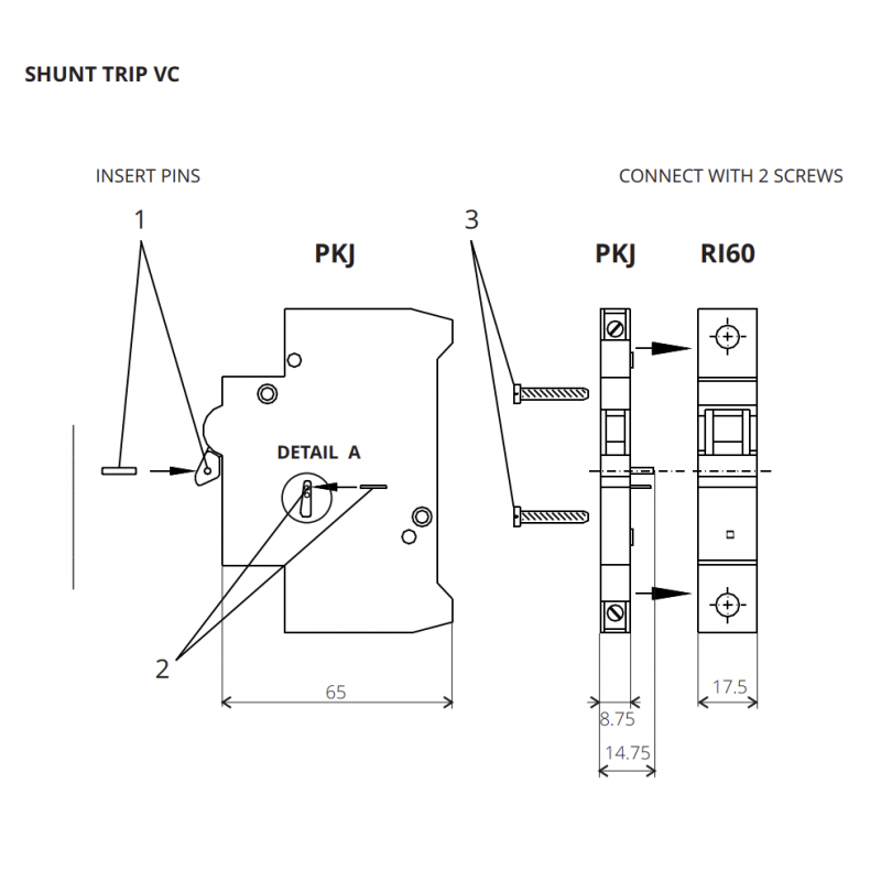 786105025000 - Дополнительный контакт состояния+аварии PKJ+SKJ. 2 C/O для RI60. Iskra