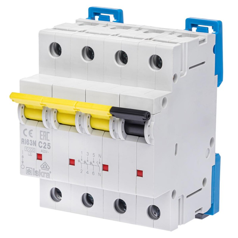Автоматический выключатель RI63, 3P+N, In=25 A, Кривая C, 10 кА, Iskra (786100228000)