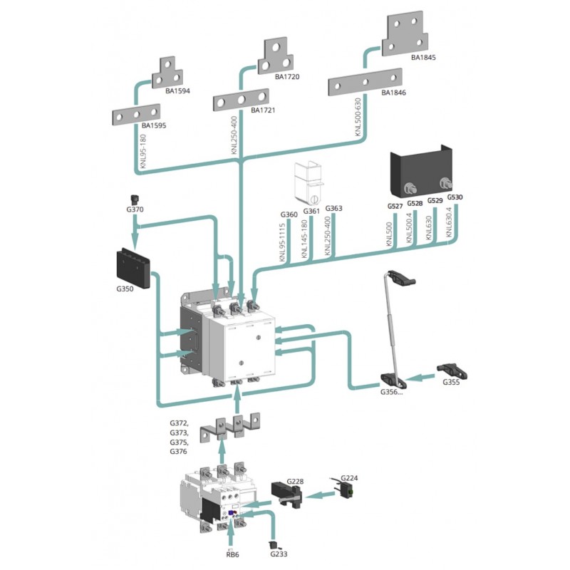 Тепловое реле TRBM 657 для контакторов KNL, Ir-400-630 А, Iskra (786150030000)